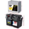 Deep Cycle Battery & Battery Box 12V AGM Marine Sealed Power Solar Caravan 4WD Camping – 75Ah