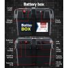 Deep Cycle Battery & Battery Box 12V AGM Marine Sealed Power Solar Caravan 4WD Camping – 75Ah