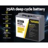 AGM Deep Cycle Battery 12V 25Ah Box Portable Solar Caravan Camping