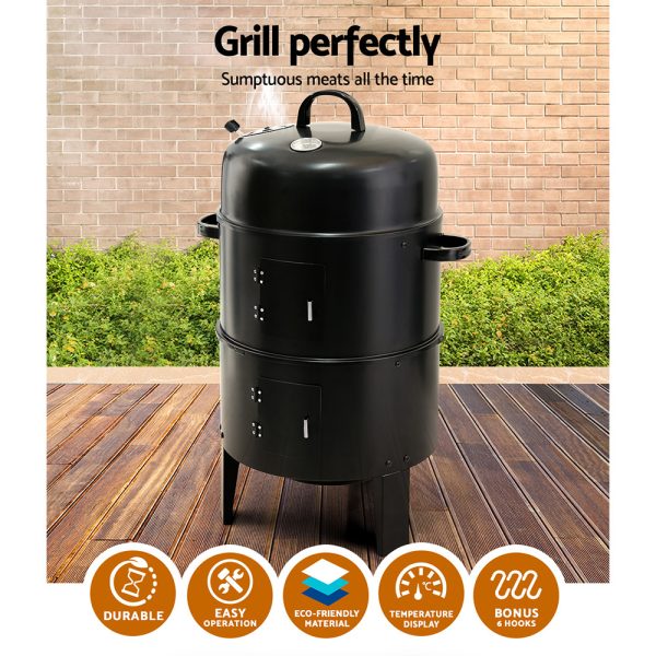 BBQ Grill 3-In-1 Charcoal Smoker