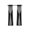 2X 132x160cm Blockout Sheer Curtains Black