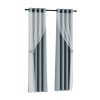 2X 132x160cm Blockout Sheer Curtains Light Grey