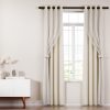 2X 132x213cm Blockout Sheer Curtains Beige