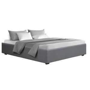 Waroonee Storage Gas Lift Bed Frame without Headboard Fabric – KING, Grey