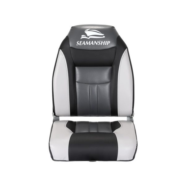 Set of 2 Folding Swivel Boat Seats – Black