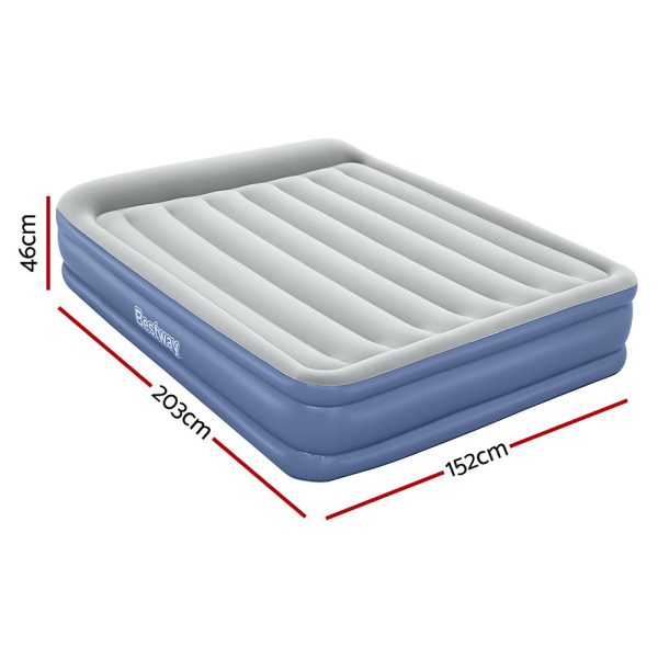 Bestway Queen Air Bed Inflatable Mattress Sleeping Mat Built-in Pump