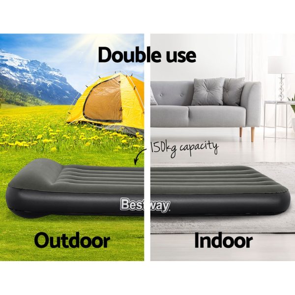 Air Mattress Single Bed Inflatable Flocked Camping Beds 30CM