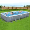 Swimming Pool 732x366x132cm Steel Frame Above Ground Pools Ladder 30045L