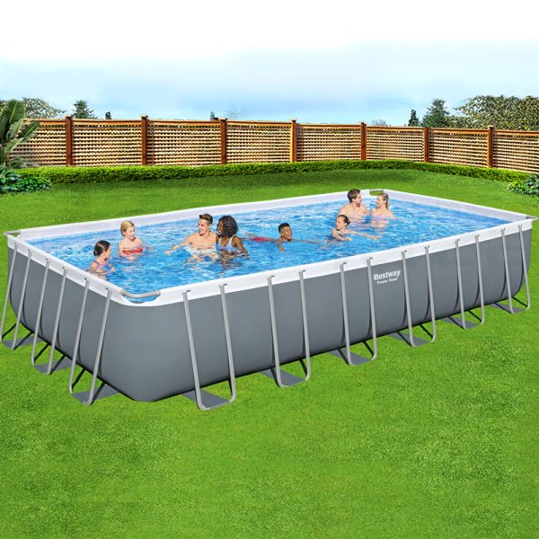 Swimming Pool 732x366x132cm Steel Frame Above Ground Pools Ladder 30045L