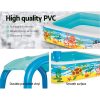 Kids Pool 140x140x114cm Inflatable Swimming w/ Canopy Play Pools 265L