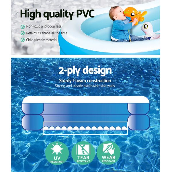 Kids Pool 262x157x46cm Inflatable Above Ground Swimming Pools 544L