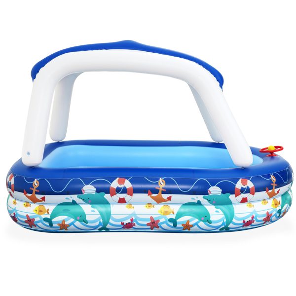 Kids Pool 213x155x132cm Inflatable Swimming w/ Canopy Play Pools 282L