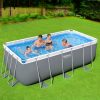 Swimming Pool 412x201x122cm Steel Frame Above Ground Pools Filter Pump Ladder 8124L