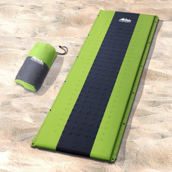 Self Inflating Mattress Camping Sleeping Mat Air Bed Pad Single Green – 190x64x2.5 cm