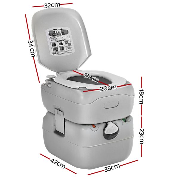 22L Portable Camping Toilet Outdoor Flush Potty Boating