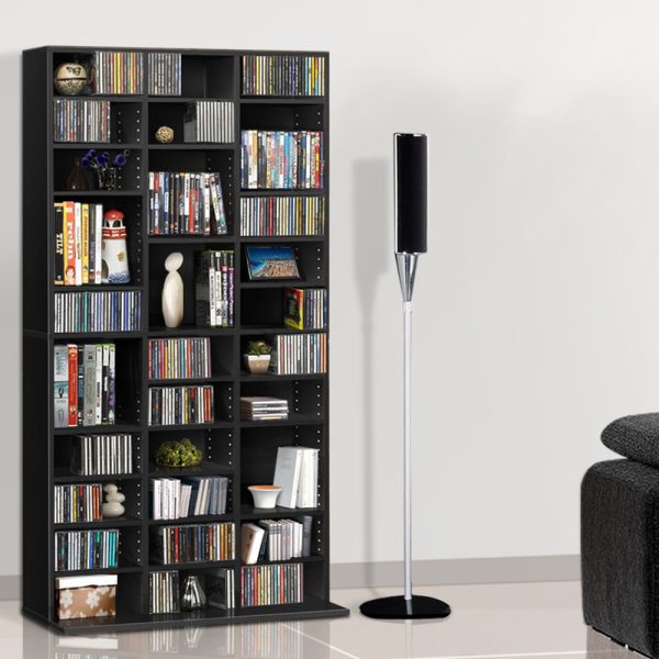 Adjustable Book Storage Shelf Rack Unit – Black