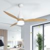 Devanti 52” Ceiling Fan AC Motor w/Light w/Remote – Light Wood