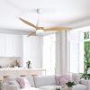 Devanti 52” Ceiling Fan AC Motor w/Light w/Remote – Light Wood