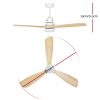 Devanti 52” Ceiling Fan AC Motor LED Light Remote – Light Wood