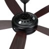 Devanti 52” Ceiling Fan AC Motor 5 Blades w/Light – Dark Wood