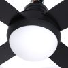 52” Ceiling Fan w/Light w/Remote Timer – Black