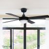 52” Ceiling Fan w/Light w/Remote Timer – Black