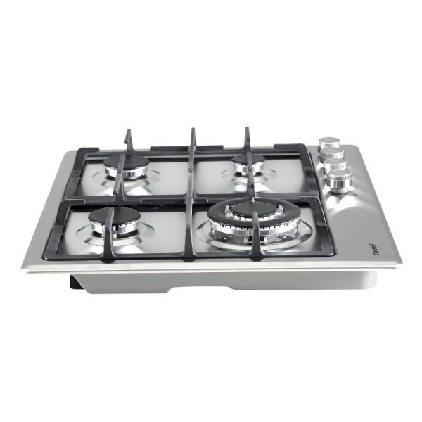 60cm Gas Cooktop 4 Burners Kitchen Gas Hob Trivets Stove Cook Top Black – Steel