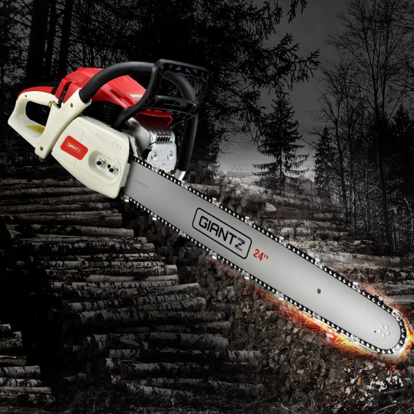 88cc Commercial Petrol Chainsaw E-Start 24 Bar Pruning Chain Saw