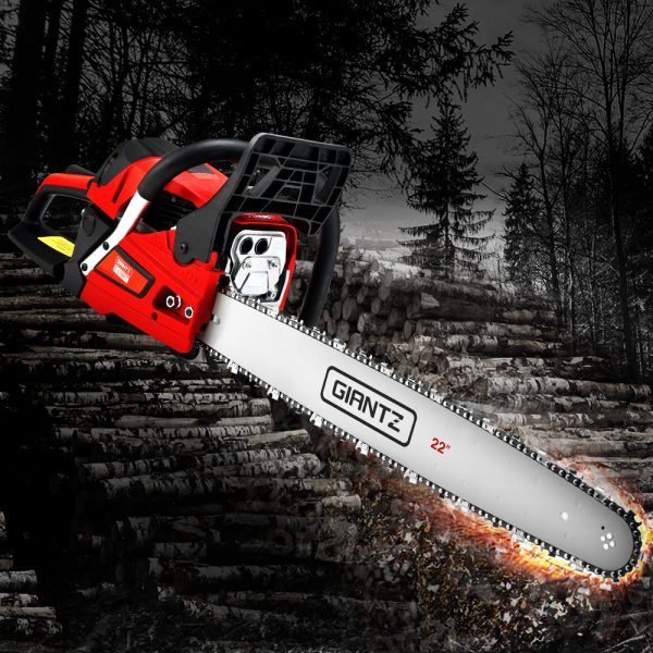 Chainsaw 58cc Petrol Commercial Pruning Chain Saw E-Start 22” Bar Top