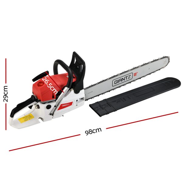 62cc Petrol Commercial Chainsaw 22″ Bar E-Start Tree Chain Saw 5.2HP