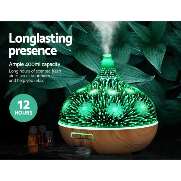 Devanti Aroma Diffuser Aromatherapy 3D Glass 400ml