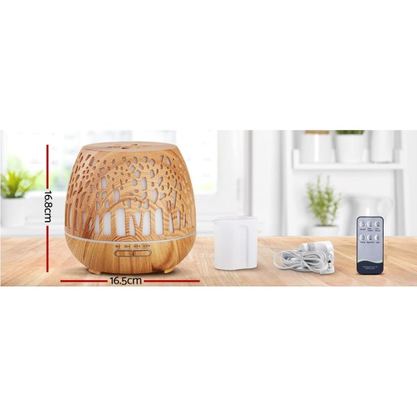 Devanti Aroma Diffuser Aromatherapy Wood Grain 400ml