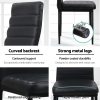 Dining Chairs Set of 4 Leather Channel Tufted Black