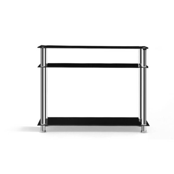 Console Table Tempered Glass Black