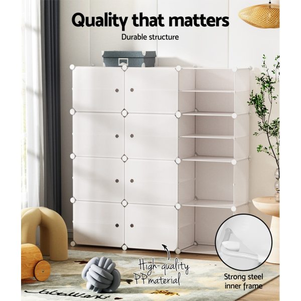 Shoe Box DIY Set of 12 Storage Cube Stackable White