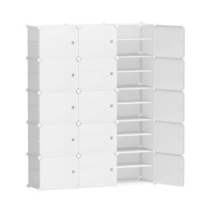 Shoe Box DIY Set of 15 Storage Cube Stackable White