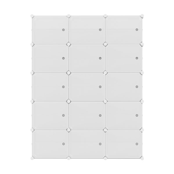 Shoe Box DIY Set of 15 Storage Cube Stackable White