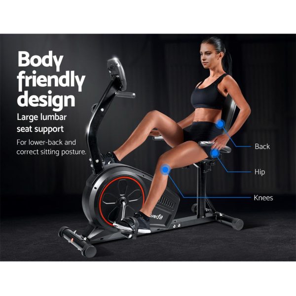 Magnetic Recumbent Exercise Bike Fitness Trainer Home Gym Equipment Black