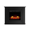 2000W Electric Fireplace Mantle Portable Fire Log Wood Heater 3D Flame Effect – Black