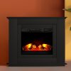 2000W Electric Fireplace Mantle Portable Fire Log Wood Heater 3D Flame Effect – Black