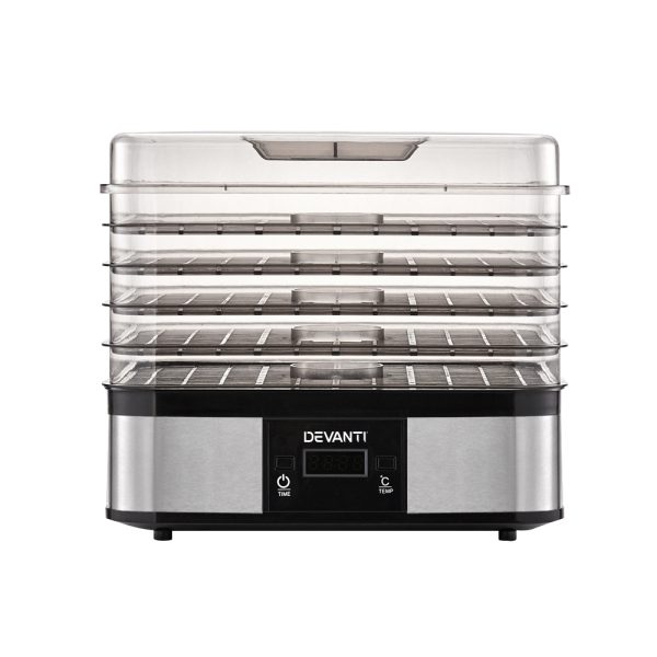 Food Dehydrator with Trays – Silver – 5 Trays