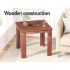 Gardeon Coffee Side Table Wooden Desk Outdoor Furniture Camping Garden Brown