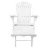 Adirondack Beach Chair with Ottoman – White – 1