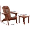 Adirondack Outdoor Chairs Wooden Foldable Beach Chair Patio Furniture Brown