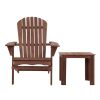 Adirondack Outdoor Chairs Wooden Foldable Beach Chair Patio Furniture Brown