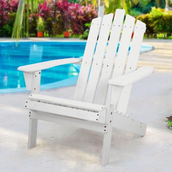 Outdoor Sun Lounge Beach Chairs Table Setting Wooden Adirondack Patio Chair