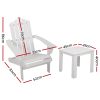 Outdoor Sun Lounge Beach Chairs Table Setting Wooden Adirondack Patio Lounges Chair – White