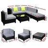 7-Piece Outdoor Sofa Set Wicker Couch Lounge Setting Seat Cover