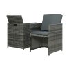 Recliner Chairs Sun Lounge Wicker Lounger Outdoor Furniture Patio Sofa – Grey