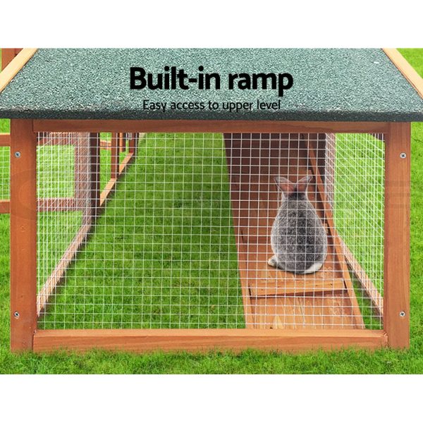 Chicken Coop Rabbit Hutch 169cm x 52cm x 72cm Large House Outdoor Wooden Run Cage